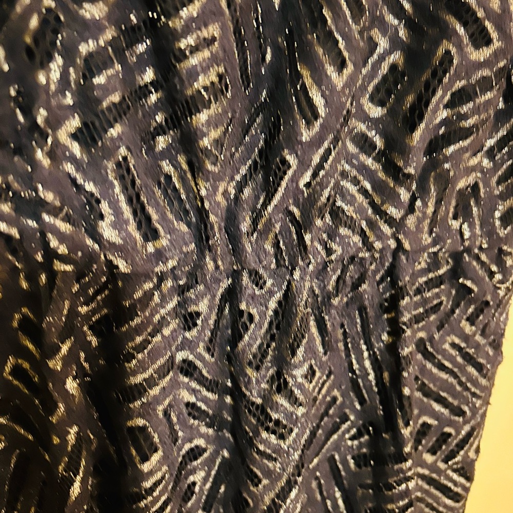 Lilly Pulitzer full length dark navy/metallic gown - Picture 2 of 6